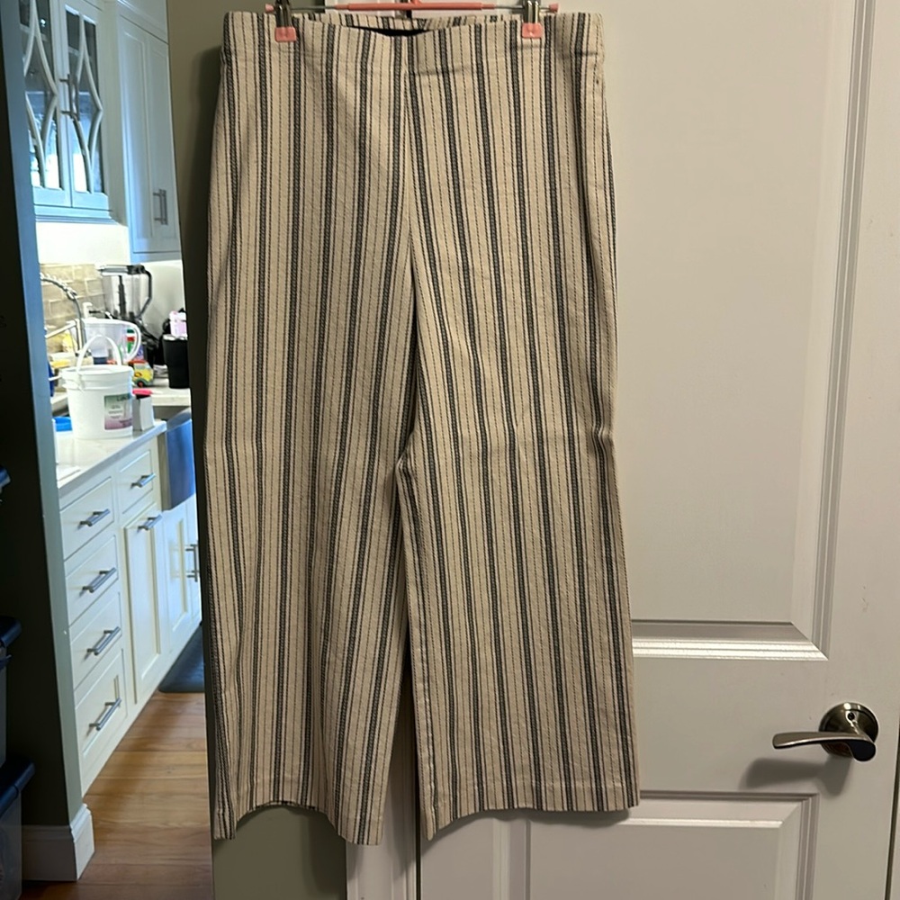 Karen Kane Black & Off White Wide Leg Pants size L